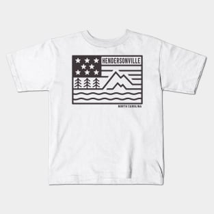 Visiting NC Mountain Cities Hendersonville, NC Flag Kids T-Shirt